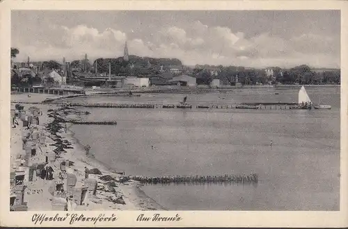 Ostseebad Eckernförde, Strandansicht, Strandkörbe, ungelaufen