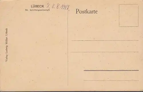 Lübeck, Inneres der Schiffergesellschaft, ungelaufen- datiert 1927