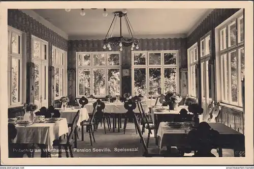Pörtschach a. Wörthersee, Pension Seevilla, Speisesaal, gelaufen 1935