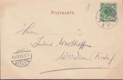 Lübeck, Holstentor, gelaufen 1899