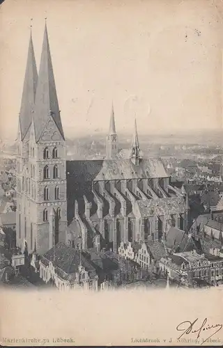 Lübeck, Marienkirche, gelaufen 1902