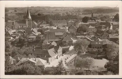 Lütjenburg, vue sur la ville, église, route, couru 1956