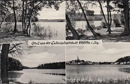 Mölln, Pinnsee, Lütauer Lac, Schmalsee. Vue de la ville, couru 1964