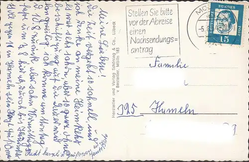 Mölln, Pinnsee, Lütauer Lac, Schmalsee. Vue de la ville, couru 1964