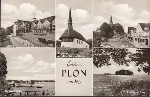 Plône, château, marché, église, bateaux de plaisance, couru 1968