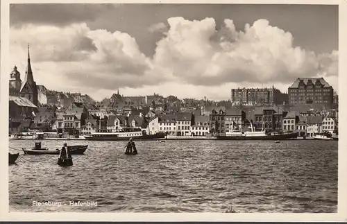 Flensburg, port, bateaux, couru 1956