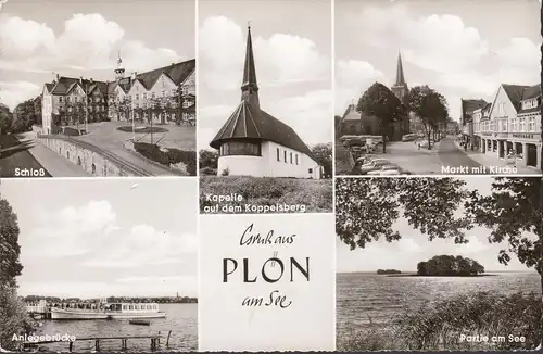 Plön, Markt, Kirche, Kapelle, Schloß, gelaufen 1964