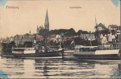 Flensburg, port intérieur, navires, couru 1913