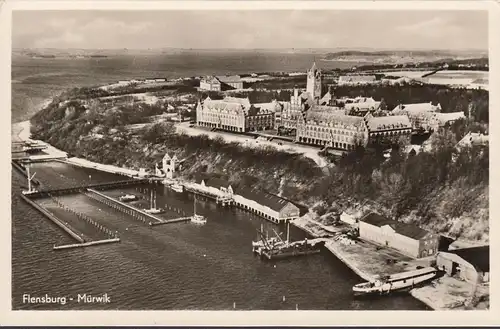 Flensburg Mürwik, Marineschule, Fliegeraufnahme, ungelaufen