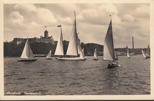 Flensburg, Marineschule, Segelboote, gelaufen 1942