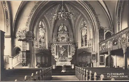 Flensburg, St. Jürgen Kirche, Inneres, Altar, ungelaufen