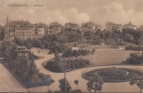 Flensburg, Stadtpark, Feldpost, couru 1915