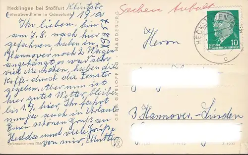 Hecklingen, Feierabendheim, gelaufen 1965