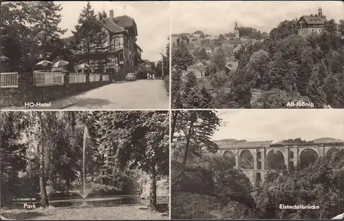 Lößnitz, HO-Hotel, Elstertalbrücke, Park, gelaufen 1964