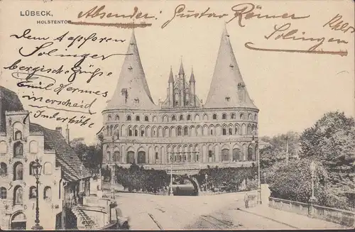 Lübeck, Holstentor, Feldpost, gelaufen 1914