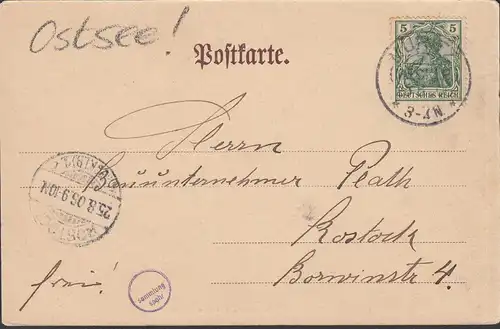 Müritz, Schiffertype von der Ostsee, gelaufen 1906
