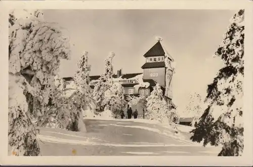 Oberwiesenthal, Fichtelberghaus, gelaufen 1955