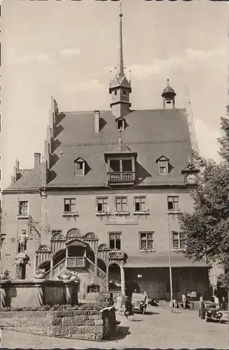 Pößneck, Place du marché, Hôtel de ville, Fontaine Maurice, couru 1957