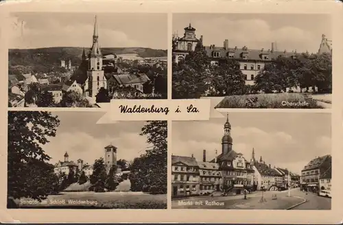 Waldenburg, Rathaus, Markt, Oberschule, gelaufen 1959