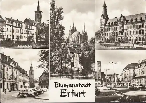 Erfurt, poste principal, place du DSF, Dom, Interhotel, couru en 1973