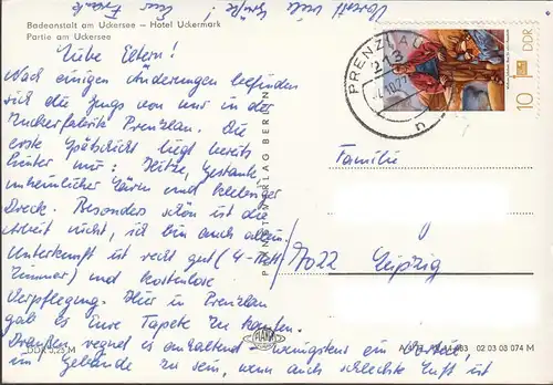 Prenzlau, Badeanstalt, Hotel Uckermark, Uckersee, gelaufen 1977