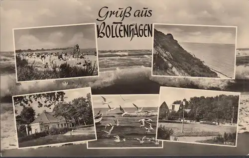 Salutation de Boltenhagen, plage, mouettes, bâtiments, incurvé
