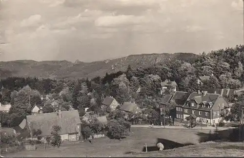 Oybin, vue sur la rue rocheuse, couru en 1962