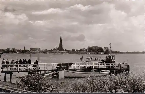 Schleswig, Partie an der Schlei, Schleirundfahrt, Boot Hans, gelaufen 1961