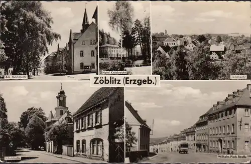 Zöblitz, Marktplatz, Schulstraße, Wilhelm Pieck Straße, gelaufen 1959