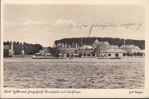 AK Kiel, Holtenau, Fliegerhorst, Wandelhalle und Leuchtturm, gelaufen 1939