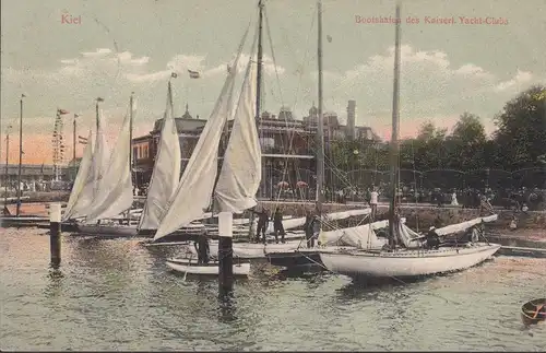 Kiel, Bootshafen des Kaiserlichen Yacht- Clubs, gelaufen 1911