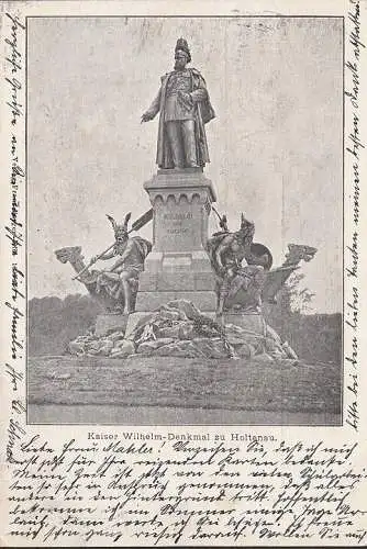 AK Kiel, Kaiser Wilhelm Denkmal zu Holtenau, gelaufen 1902