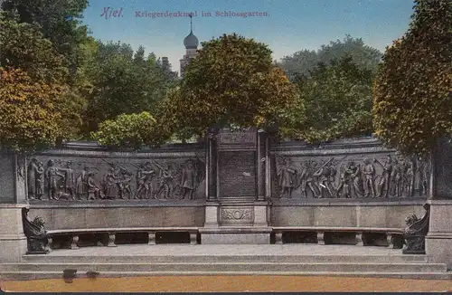 Kiel, Kriegerdenkmal im Schloßgarten, Marine Post, gelaufen