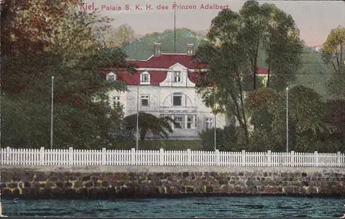 Kiel, Palais des Princes Adalbert, Poste de campagne, couru en 1915