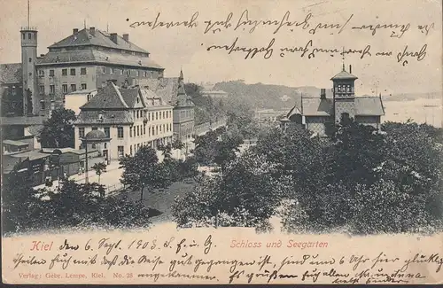 Kiel, Schloß und Seegarten, gelaufen 1903