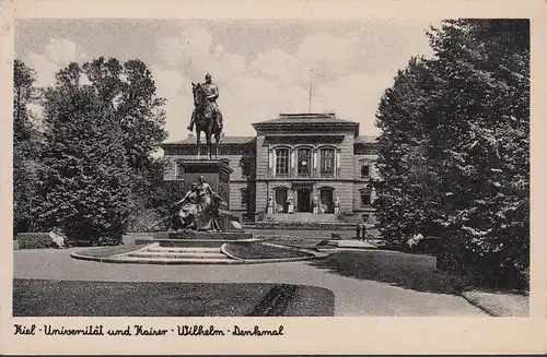 Kiel, Universität und Kaiser Wilhelm Denkmal, ungelaufen
