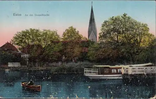 Eutin, An der Strandbucht, Ruderboot, Schiff, Kirche, ungelaufen