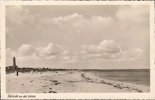 Falshöft, Strand, Leuchtturm, gelaufen 1962