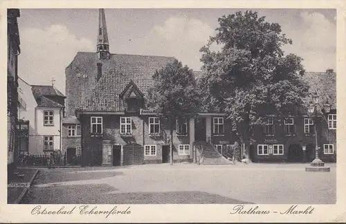 Eckernförde, Rathaus und Markt, ungelaufen