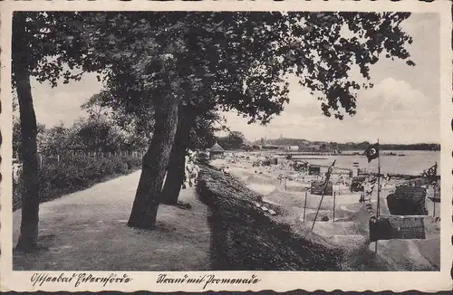 Eckernförde, Strand und Promenade, HK- Beflaggung, gelaufen 1943