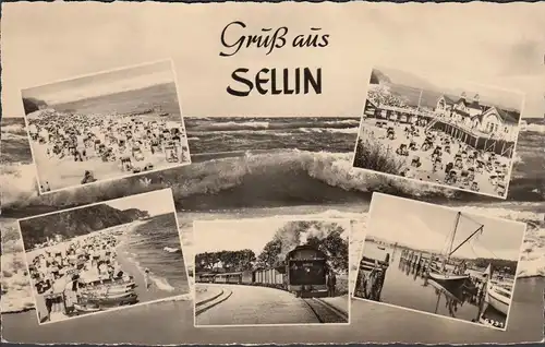 Salutation de Sellin, plage, port, chemin de fer, non-roulé