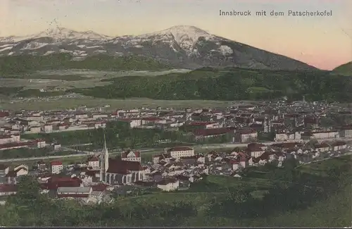 Innsbruck mit Patscherkofel, gelaufen 1917