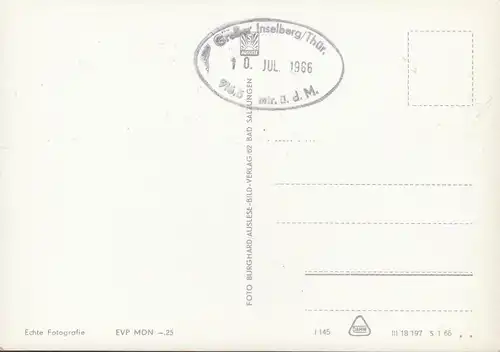 Großer Inselsberg, HO Hotel, Fliegeraufnahme, ungelaufen- datiert 1966