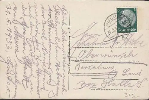 AK Husum, Stormdenkmal, gelaufen 1933