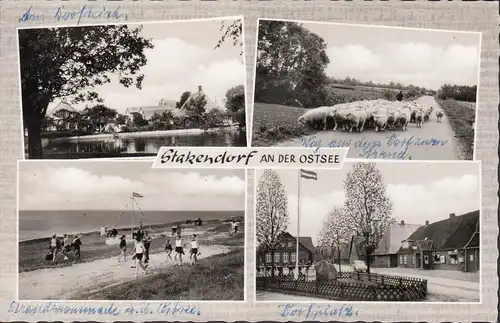 Stakendorf, Paltz, étang du village, promenade de plage, couru en 1967