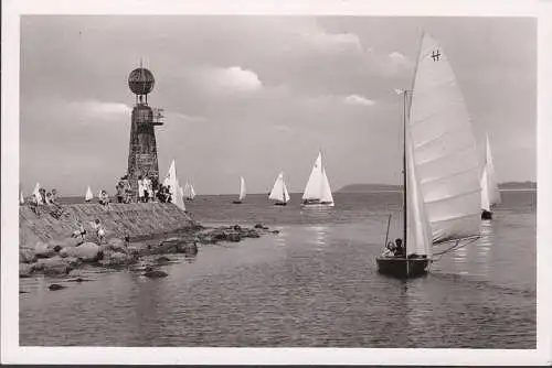 AK Travemünde, Am Molenkopf, Mole, Segelboote, ungelaufen