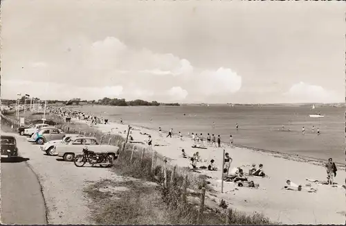 Holnis, plage de baignade, voitures, moto, couru 1964