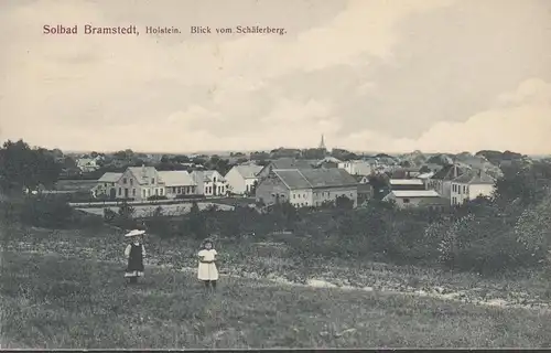 Solbad Bad Bramstedt, Blick vom Schäferberg, Stadtansicht, Kinder, ungelaufen