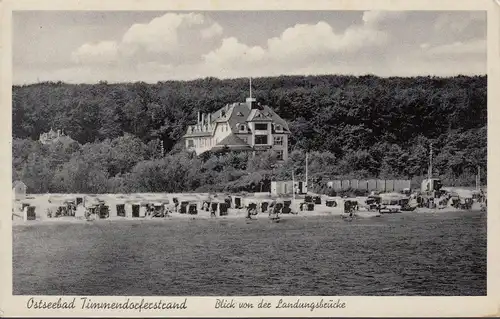 Timmendorfer Strand, Blick von der Landungsbrücke, Strand, gelaufen 1936