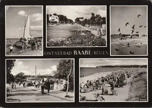 Baabe, Promenade, plage, voilier, rue commerçante en 1968
